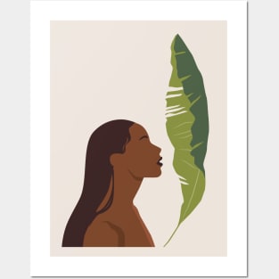 Exotic Woman Banana Leaf Posters and Art